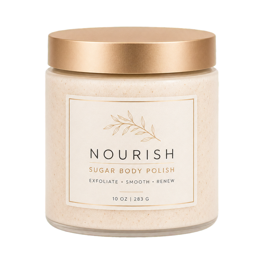 Nourishing sugar body polish jar