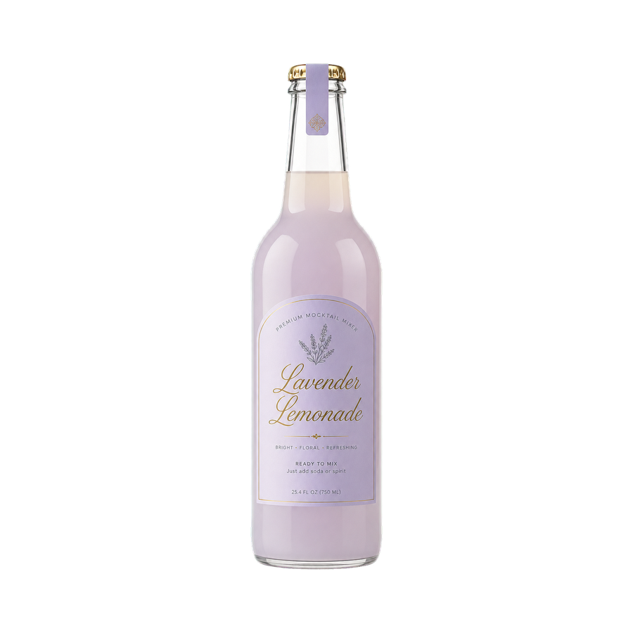 Lavender lemonade mocktail mixer bottle