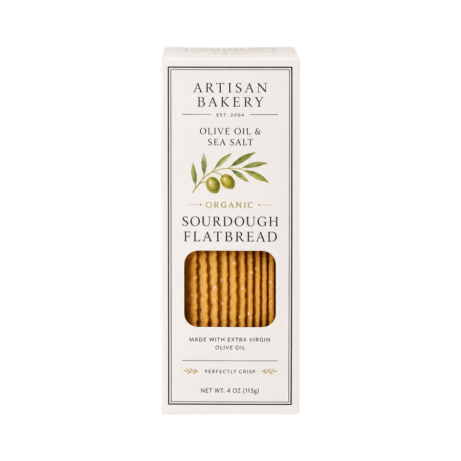 Sourdough flatbread cracker box